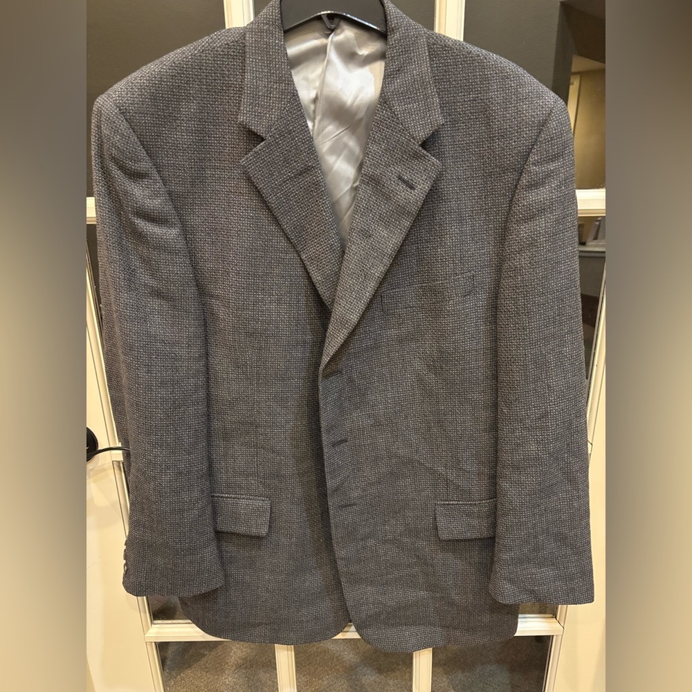 TALLIA UOMO Mens 46R 100% Wool Gray Blazer Jacket